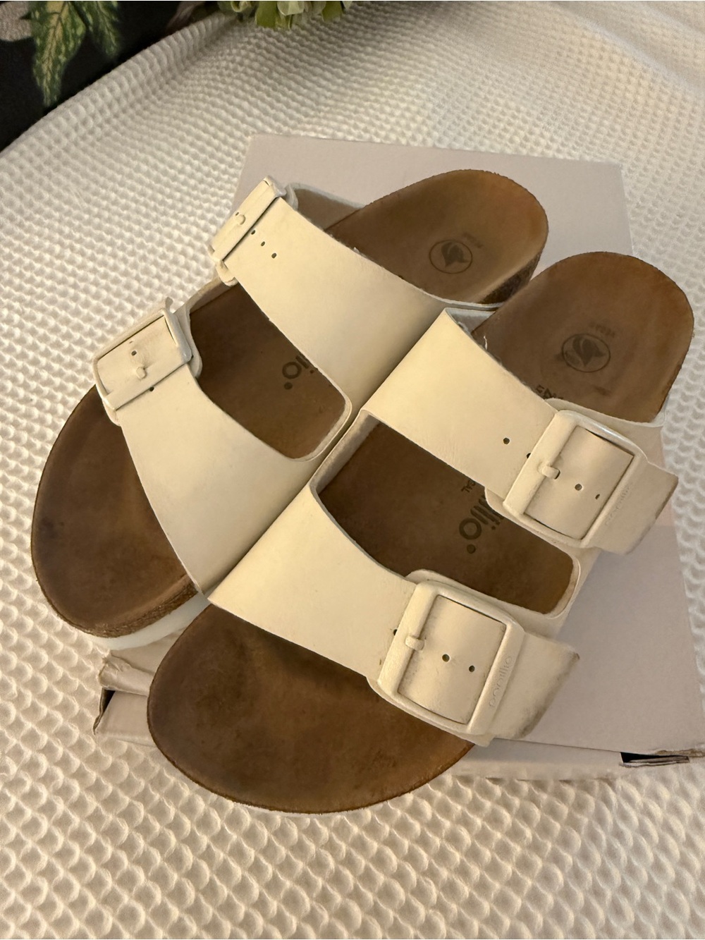 Birkinstock Arizona Papillo Flex Platforn Eggshell size 38